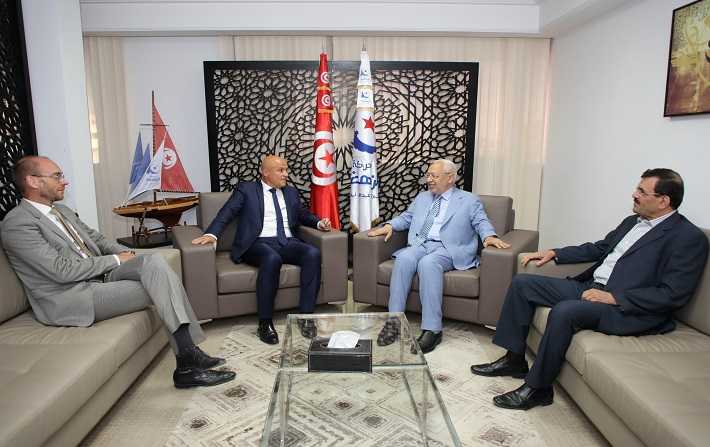 راشد الغنوشي يستقبل سفير فرنسا بتونس