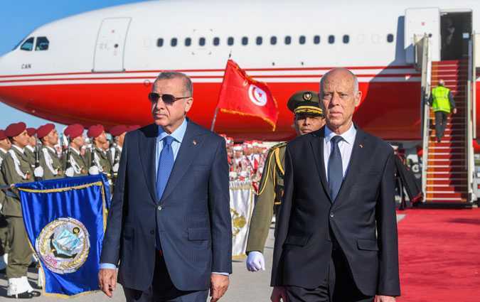 قيس سعيد في استقبال الرئيس التركي رجب طيّب أردوغان
