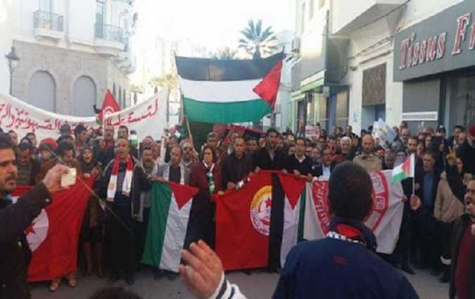 اتحاد الشغل ينظم مسيرة وطنية لدعم فلسطين ضد صفقة القرن

