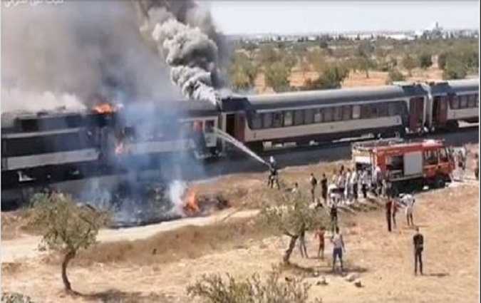  حريق قطار صفاقس تونس- الاشتباه في جريمة

