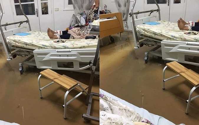 مياه الأمطار تجتاح مستشفى القصّاب ونداء استغاثة من الفريق الطبيّ

