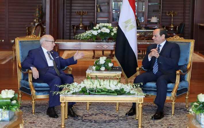 لقاء بين رئيس الجمهورية الباجي قائد السبسي ونظيره المصري