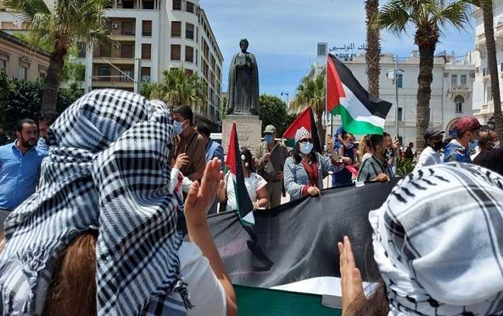 من قلب العاصمة تونس:  مسيرة مناهضة ضدّ العدوان الإسرائيلي في غزة 