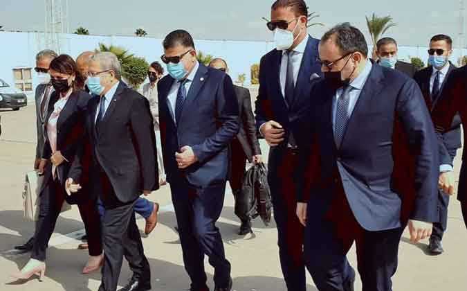 وزير الخارجية الليبية نجلاء منقوش و وزير الداخلية الليبي خالد مازن في تونس 