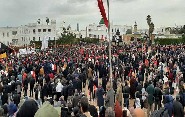 بالصور - وزارة الداخلية : 8000 شخص شارك في تجمع اتحاد الشغل


