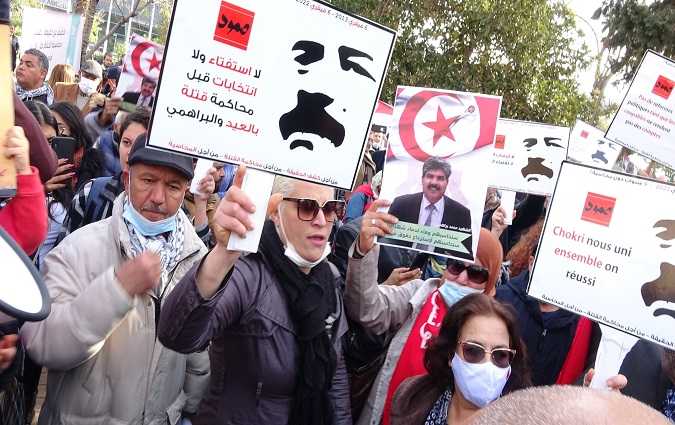 الذكرى التاسعة لاغتيال شكري بلعيد - وقفة احتجاجية للمطالبة بكشف الحقيقة
