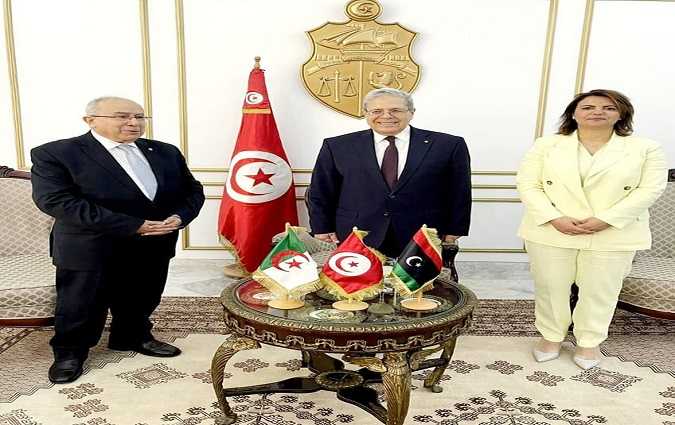 وزراء خارجية ليبيا والجزائر في تونس - الجرندي يستقبل نظيريه

