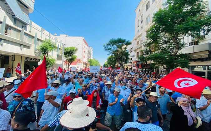جبهة الخلاص تحتج ضد استفتاء الرئيس قيس سعيد