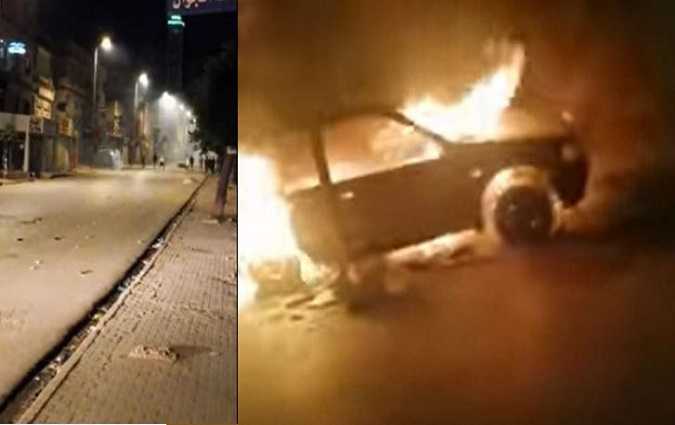  حرق سيارة خاصة والاشتباك مع أمنيين- الاحتفاظ بستة شبّان في حي التضامن 

